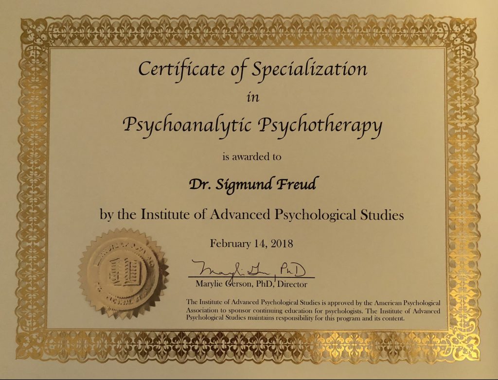 Certificate in Psychoanalytic Psychotherapy