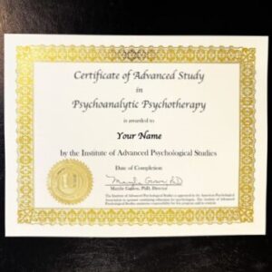 Online psychotherapy certificates